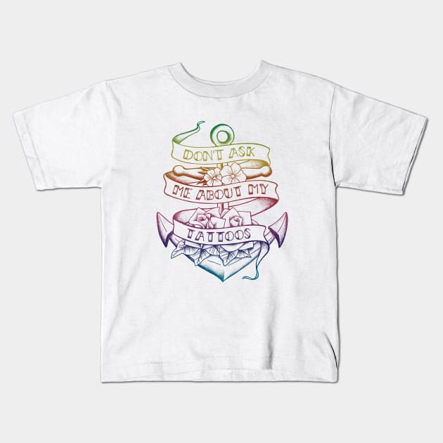 My tattoos holographic Kids T-Shirt by rakelittle